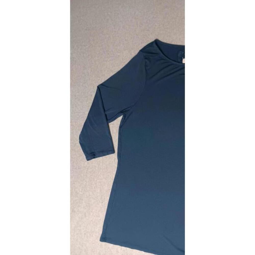 Anthropologie Cupio 3/4 Sleeve Tunic Blouse Womens Size Large Blue Tie Waist... - Picture 4 of 10